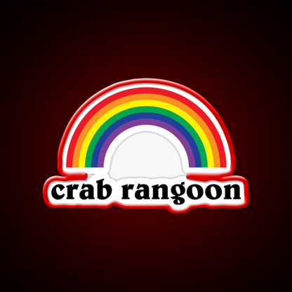 Crab Rangoon Shirt With Rainbow Awesome Led Neon Sign Chinese Food Rgb Color