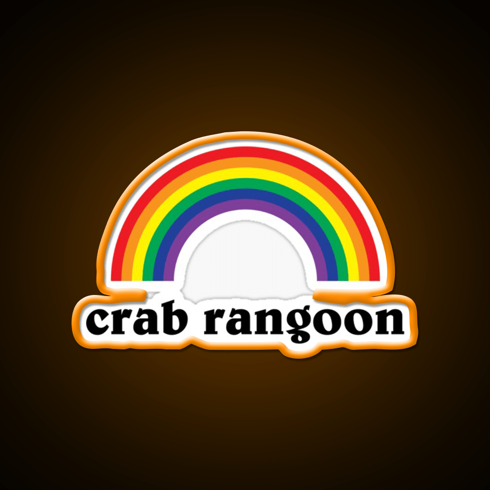 Crab Rangoon Shirt With Rainbow Awesome Led Neon Sign Chinese Food Rgb Color - Shineneon