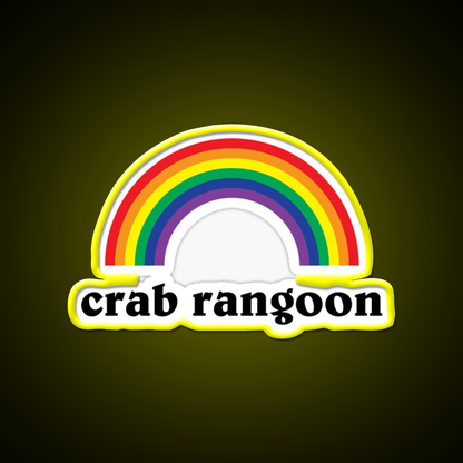 Crab Rangoon Shirt With Rainbow Awesome Led Neon Sign Chinese Food Rgb Color