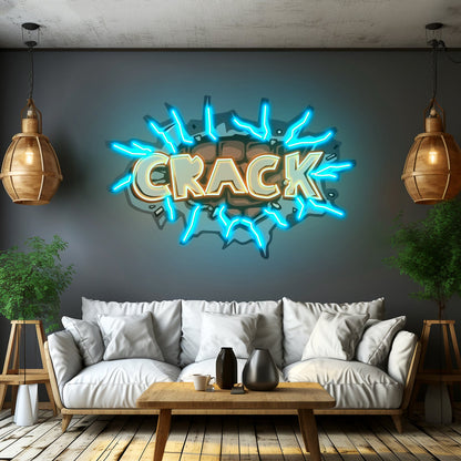 Crack Cool Led Neon Artwork For Sale For Sale - Shineneon