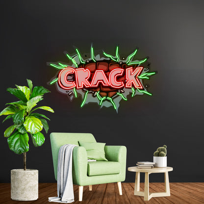 Crazy Green Face Artwork Business Led Sign