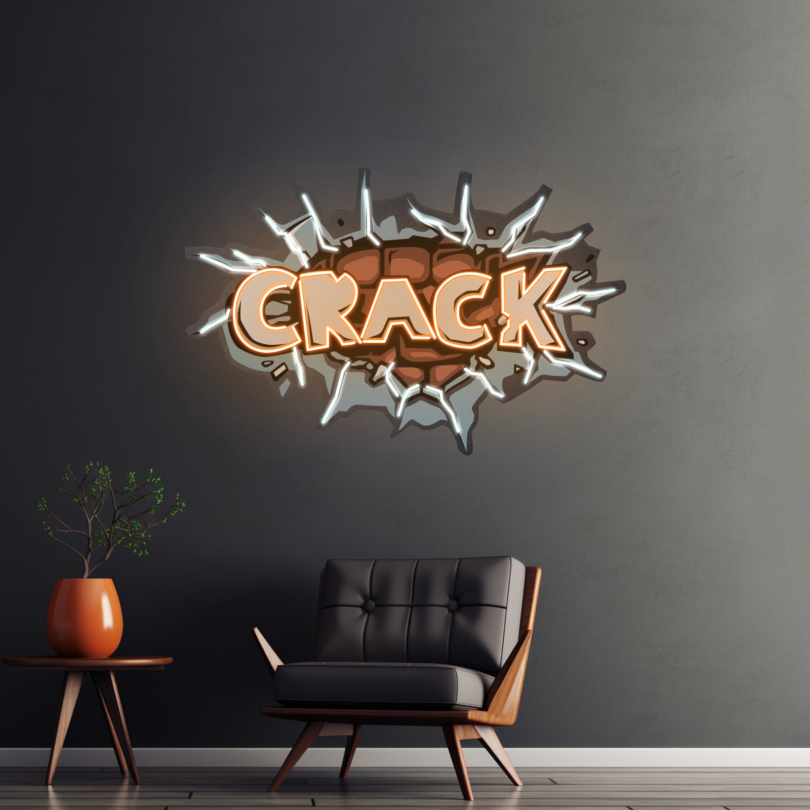 Crack Cool Led Neon Artwork For Sale For Sale