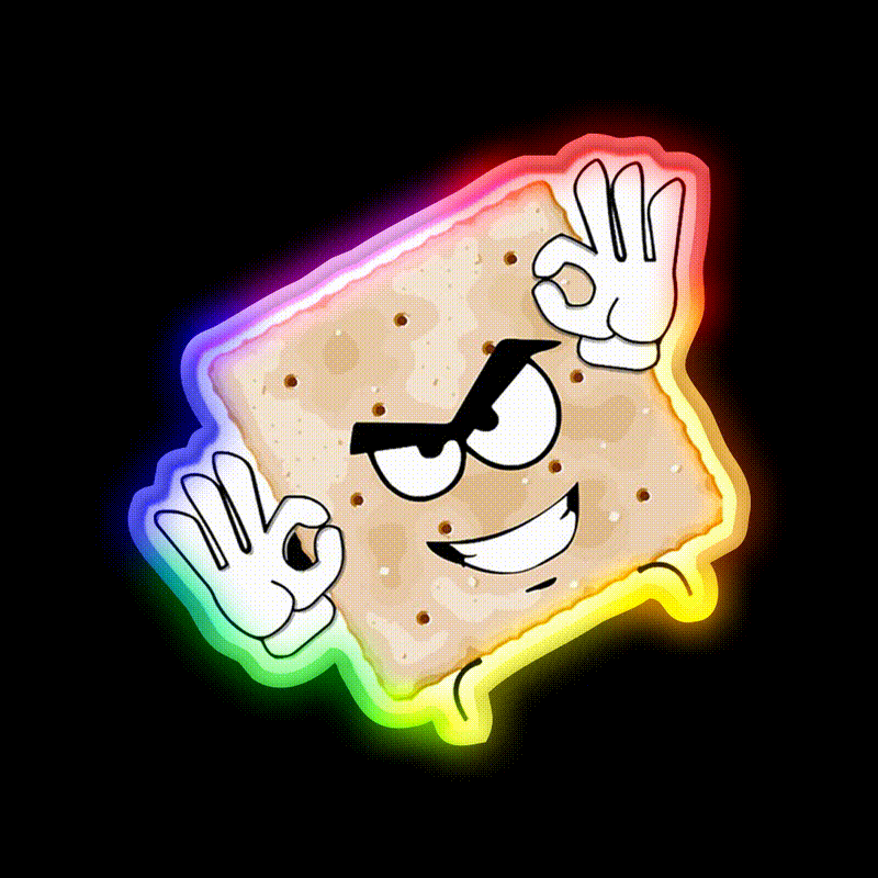 Cracker Sal Classique Snack Food Led Neon Sign Rgb Color - LED neon sign close-up detail