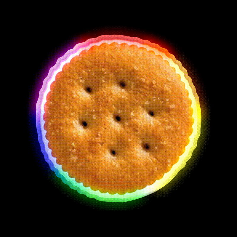 Cracker Snack Food Led Neon Sign Rgb Color - LED neon sign close-up detail