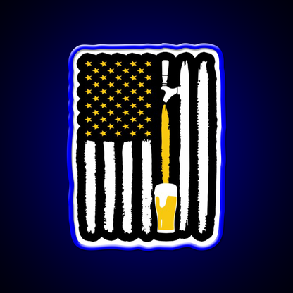 Craft Beer American Flag Usa 4Th July Brewery Beer Bar Decor Led Neon Sign Rgb Color - LED neon sign view 5
