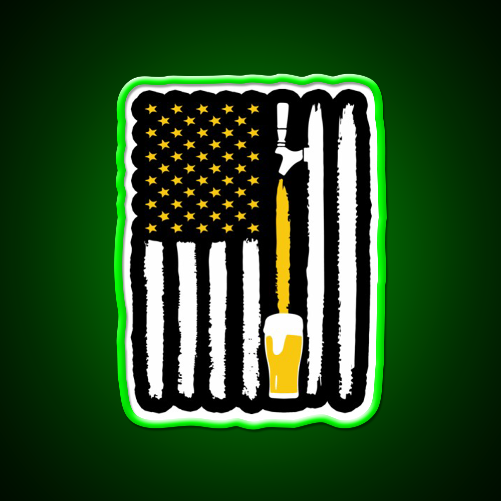 Craft Beer American Flag Usa 4Th July Brewery Beer Bar Decor Led Neon Sign Rgb Color - LED neon sign view 8