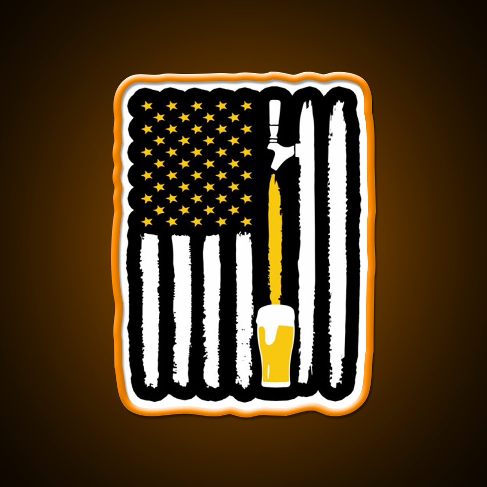 Craft Beer American Flag Usa 4Th July Brewery Beer Bar Decor Led Neon Sign Rgb Color - LED neon sign view 6