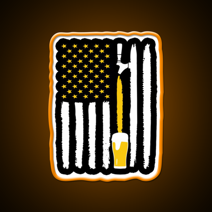 Craft Beer American Flag Usa 4Th July Brewery Beer Bar Decor Led Neon Sign Rgb Color - LED neon sign view 6