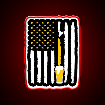 Craft Beer American Flag Usa 4Th July Brewery Beer Bar Decor Led Neon Sign Rgb Color - LED neon sign view 10