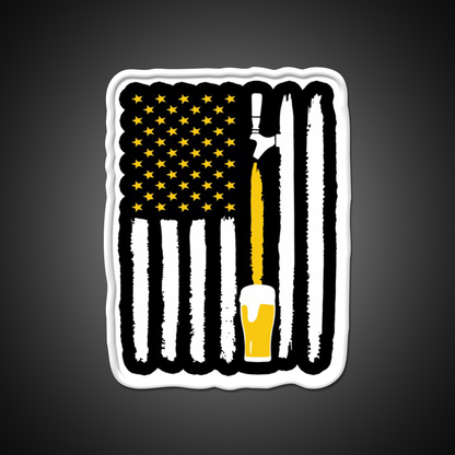 Craft Beer American Flag Usa 4Th July Brewery Beer Bar Decor Led Neon Sign Rgb Color - LED neon sign view 11