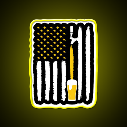 Craft Beer American Flag Usa 4Th July Brewery Beer Bar Decor Led Neon Sign Rgb Color - LED neon sign view 7