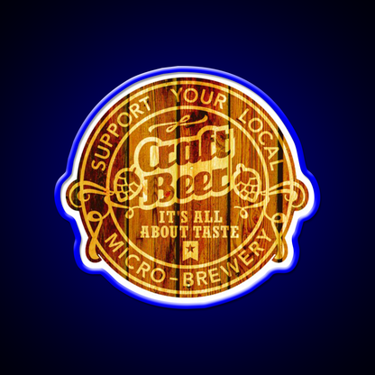 Craft Beer Emblem Wood Beer Bar Decor Led Neon Sign Rgb Color - LED neon sign view 5
