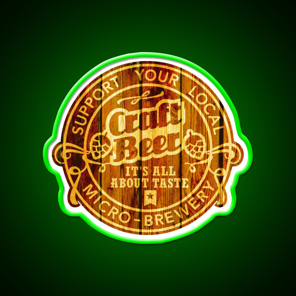 Craft Beer Emblem Wood Beer Bar Decor Led Neon Sign Rgb Color - LED neon sign view 8