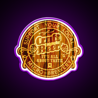 Craft Beer Emblem Wood Beer Bar Decor Led Neon Sign Rgb Color - LED neon sign view 9