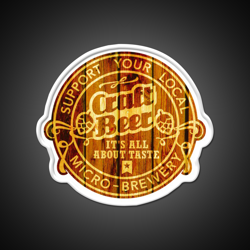 Craft Beer Emblem Wood Beer Bar Decor Led Neon Sign Rgb Color - LED neon sign view 11