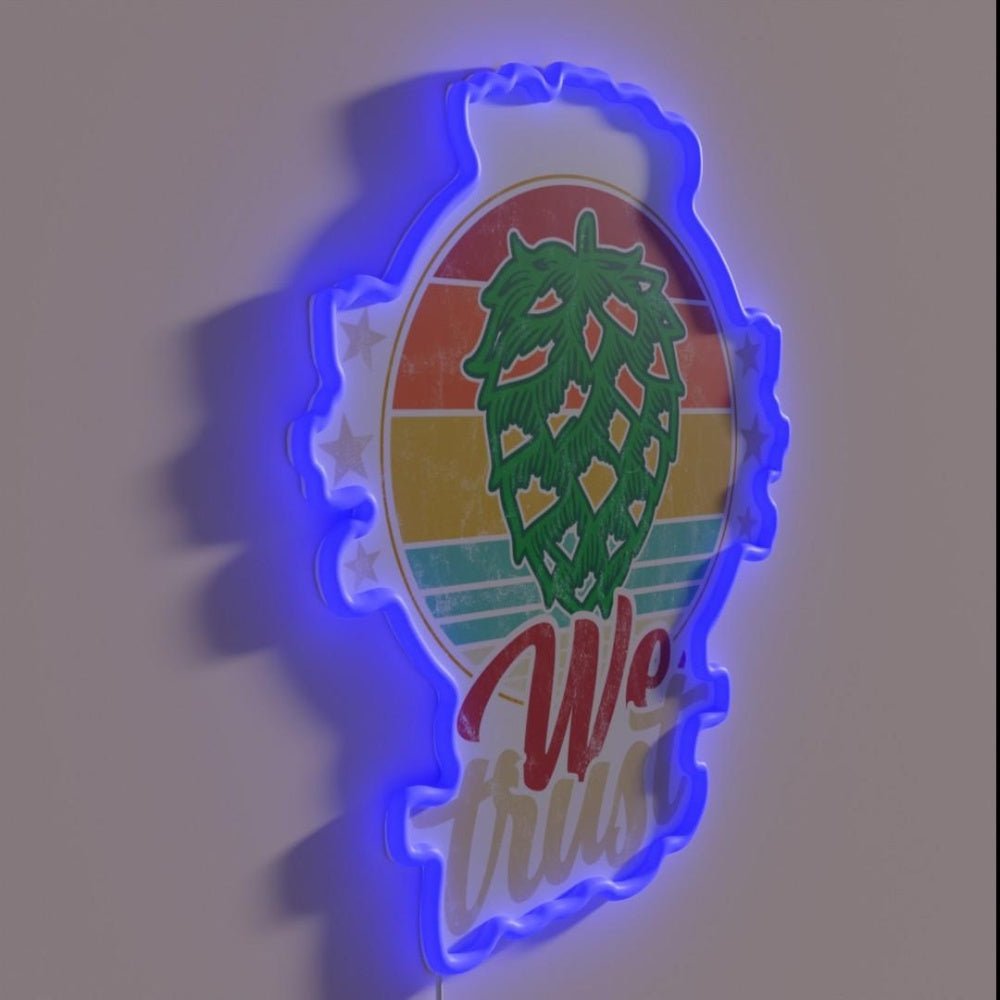Craft Beer Ipa Lover In Hop We Trust Rgb Led Neon Sign - Shineneon
