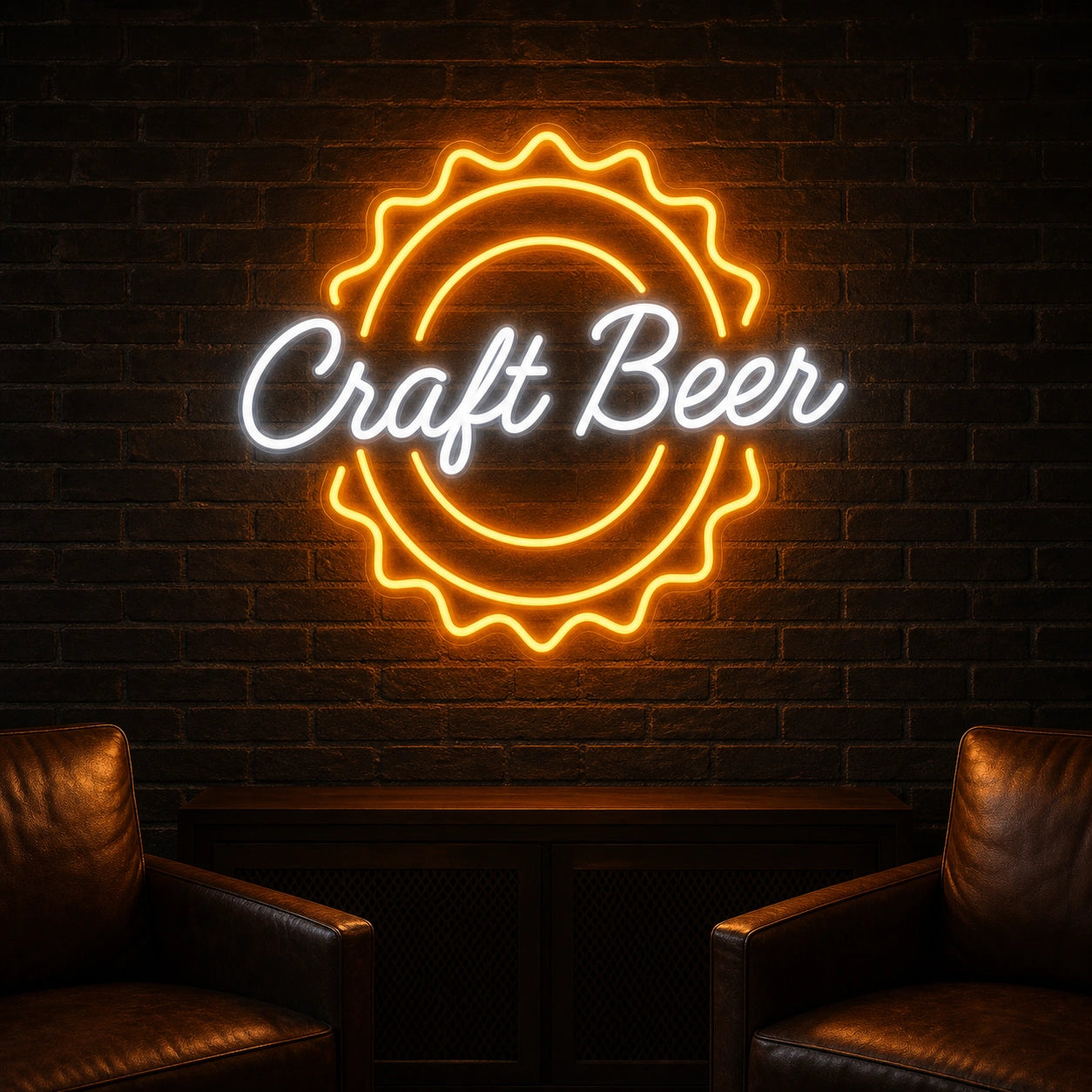 Craft Beer LED Neon Sign Man Cave Neon Sign real lifestyle scene