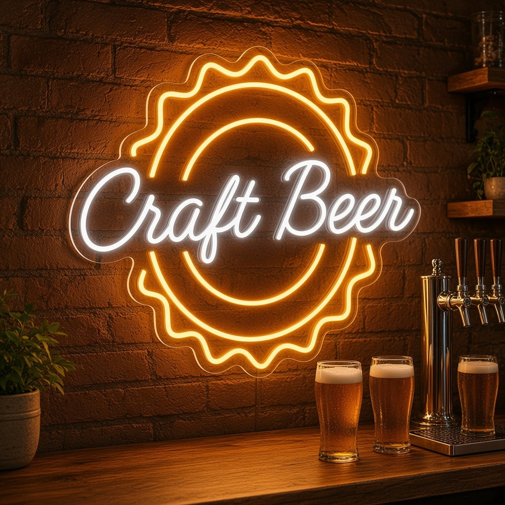 Craft Beer LED Neon Sign - advertising view