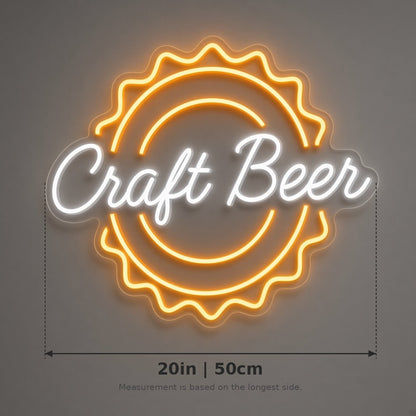 Craft Beer LED Neon Sign - size guide