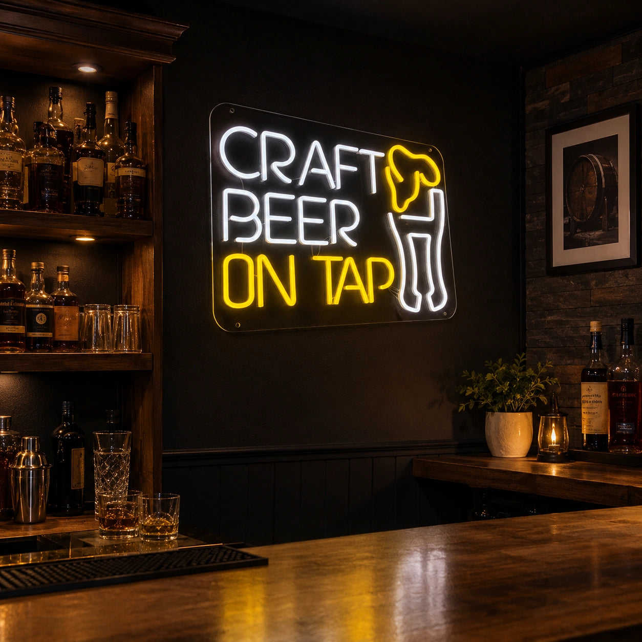 Craft Beer On Tap LED Neon Sign - 02 High-Converting Product Image
