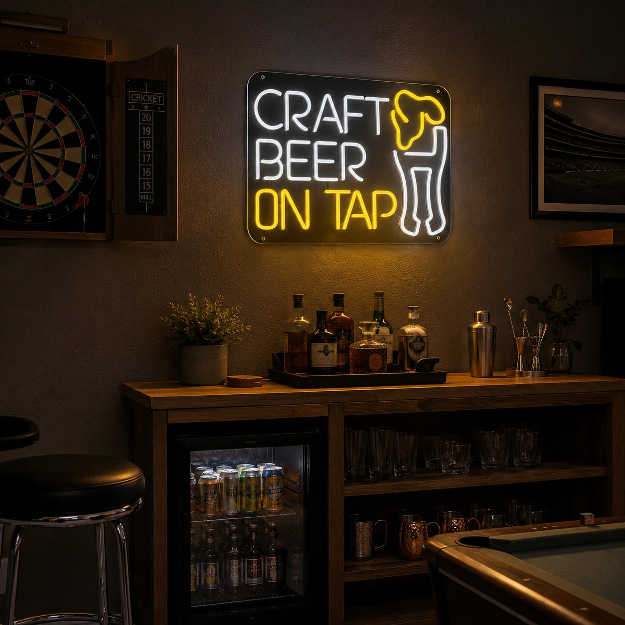 Craft Beer On Tap LED Neon Sign - 03 Real Lifestyle Scene