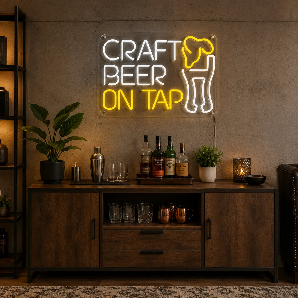 Craft Beer On Tap LED Neon Sign - 04 Size Image