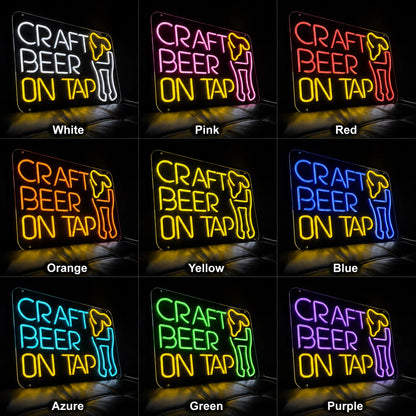 Craft Beer On Tap LED Neon Sign - 05 Color Grid