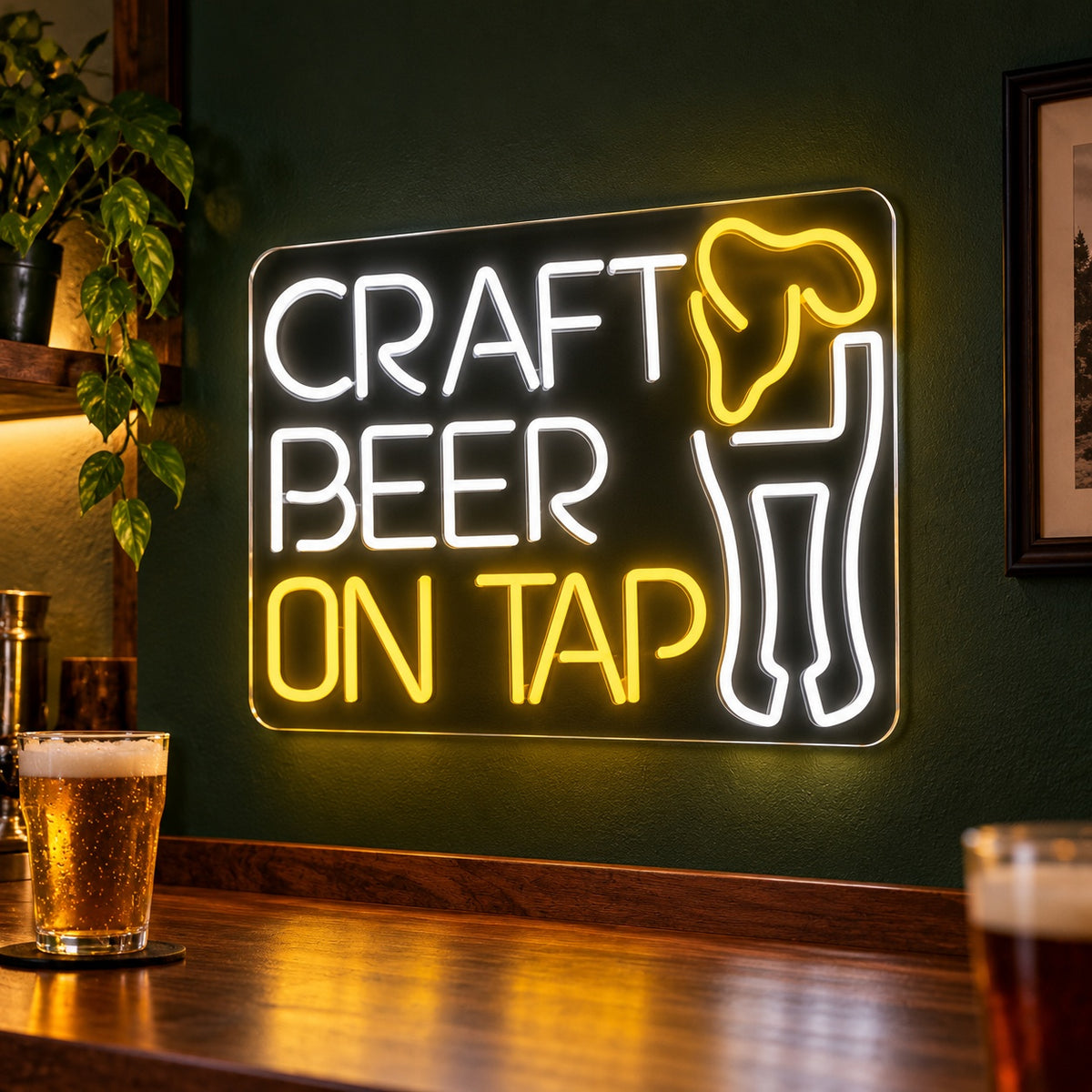Craft Beer On Tap LED Neon Sign - advertising view