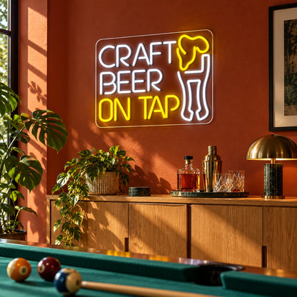 Craft Beer On Tap LED Neon Sign - lifestyle view