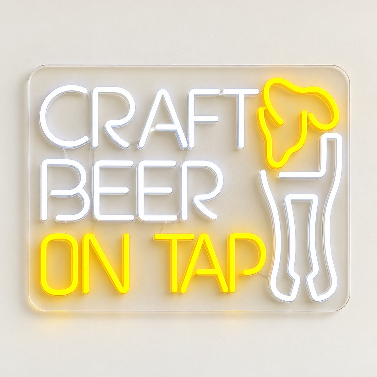 Craft Beer On Tap LED Neon Sign - natural light view