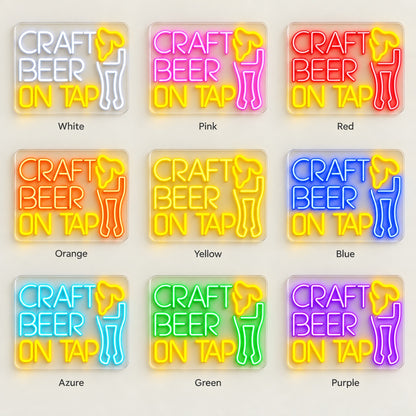 Craft Beer On Tap LED Neon Sign - nine-color grid