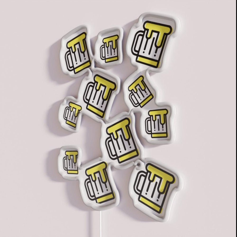 Craft Beer Pattern Funny Gift For A Beer Lover Rgb Led Neon Sign - Shineneon