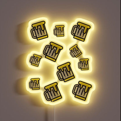 Craft Beer Pattern Funny Gift For A Beer Lover Rgb Led Neon Sign - Shineneon