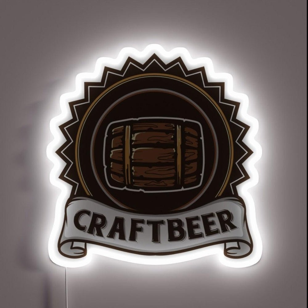 Craftbeer Crafted Beer Wood Barrel Rgb Led Neon Sign - Shineneon