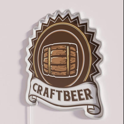 Craftbeer Crafted Beer Wood Barrel Rgb Led Neon Sign - Shineneon