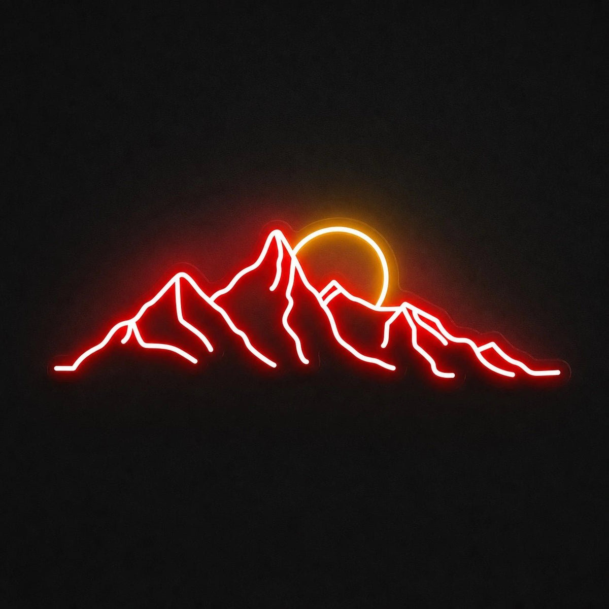 Craggy Mountain Range And Sun LED Neon Sign - Shineneon