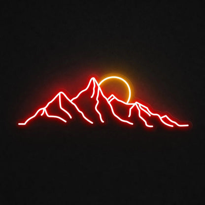 Craggy Mountain Range And Sun LED Neon Sign - Shineneon