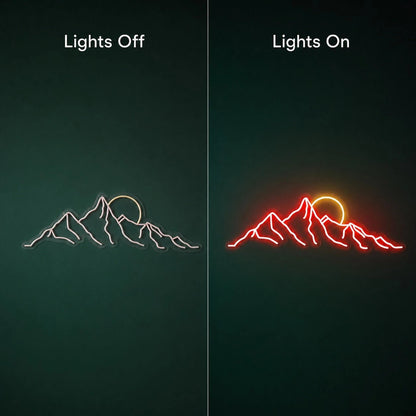 Craggy Mountain Range And Sun LED Neon Sign - Shineneon