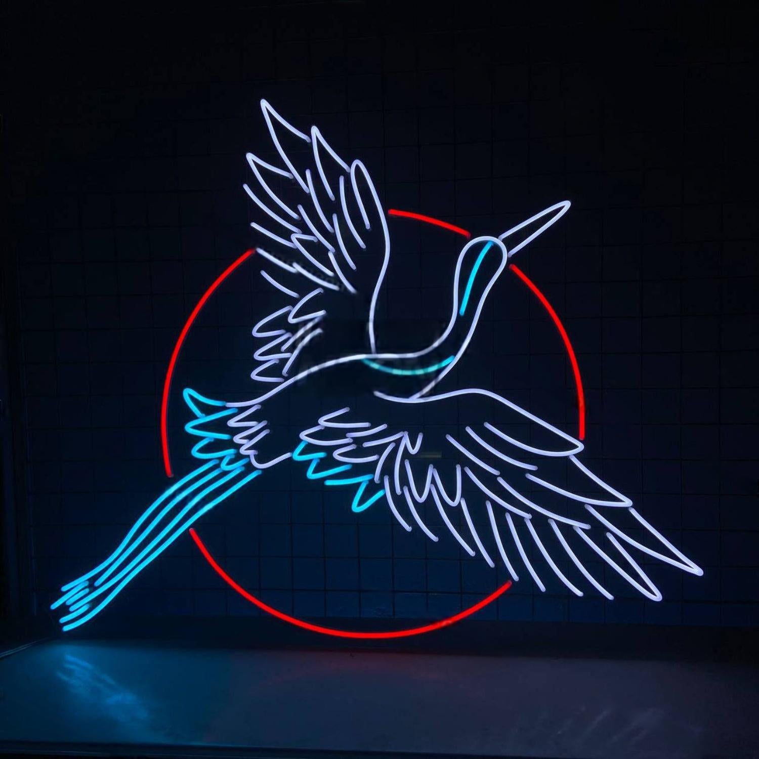 Crane Bird Sun Led Neon Sign Led Decor | Shineneon