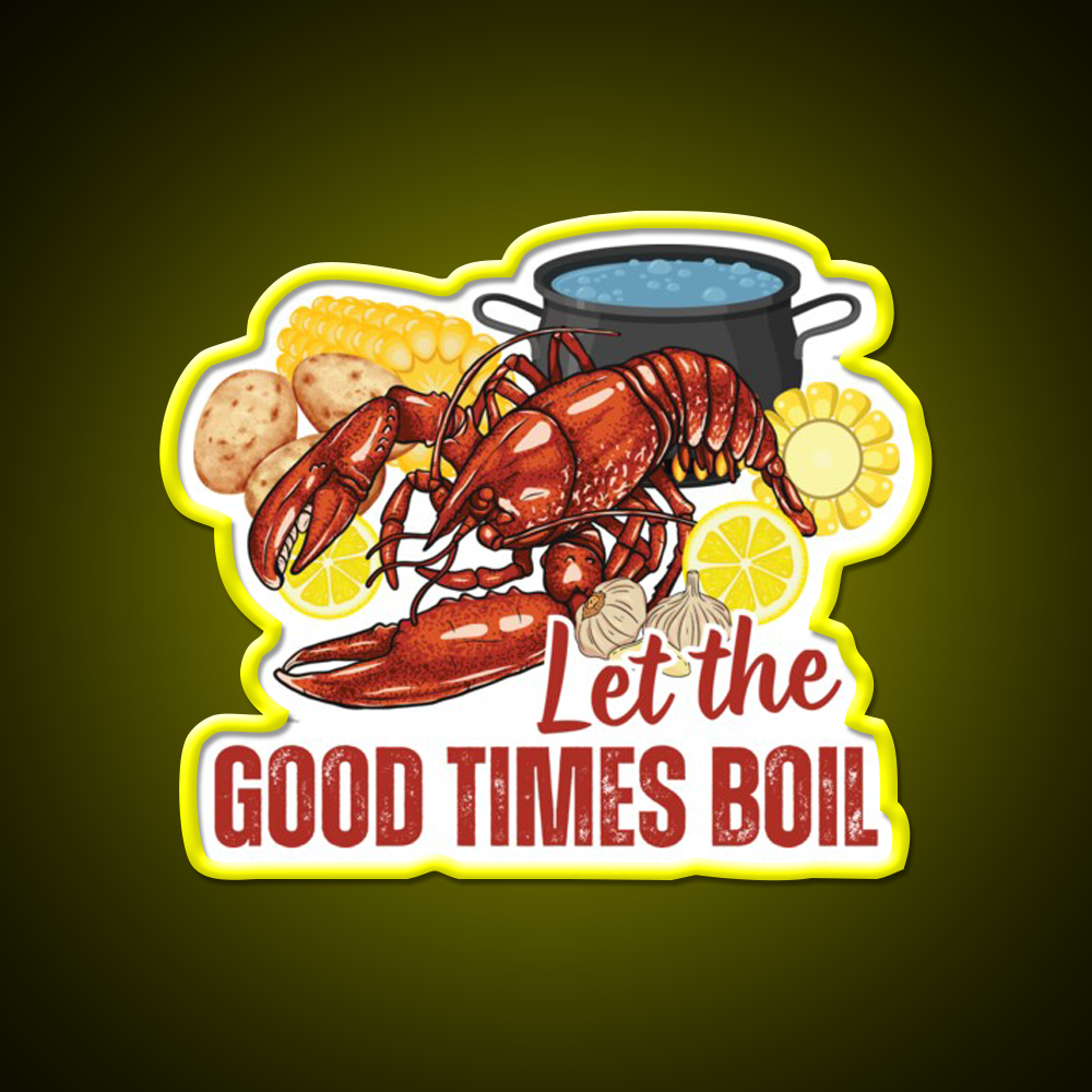 Crawfish Let The Good Times Boil Beer Bar Decor Led Neon Sign Rgb Color - LED neon sign view 7