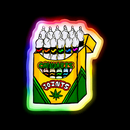 Crayola Joints Hemp Inspired Green Leaf Led Neon Sign Rgb Color - LED neon sign close-up detail