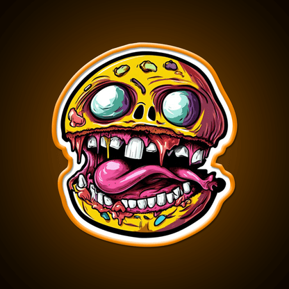 Crazy Burger Monster Art Snack Food Led Neon Sign Rgb Color - Shineneon