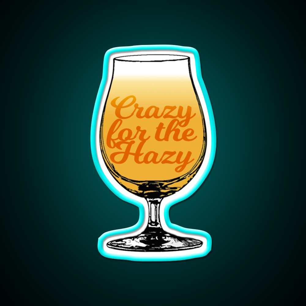 Crazy For The Hazy A Fun And Colorful Beer Bar Decor Led Neon Sign Rgb Color - Size and dimension reference