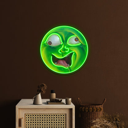Crazy Green Face Artwork Business Led Sign - Shineneon