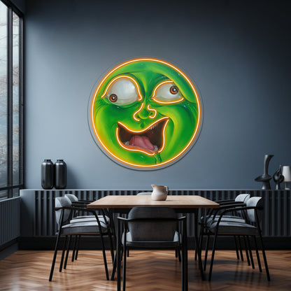 Crazy Green Face Artwork Business Led Sign - Shineneon