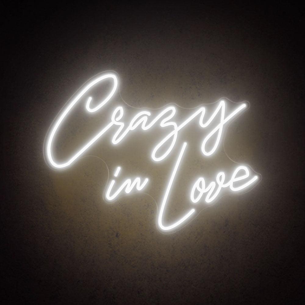 Crazy In Love Led Neon Sign White On Purple Handwritten Wedding Party Decor | Shineneon