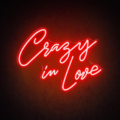 Crazy In Love Led Neon Sign White On Purple Handwritten Wedding Party Decor | Shineneon