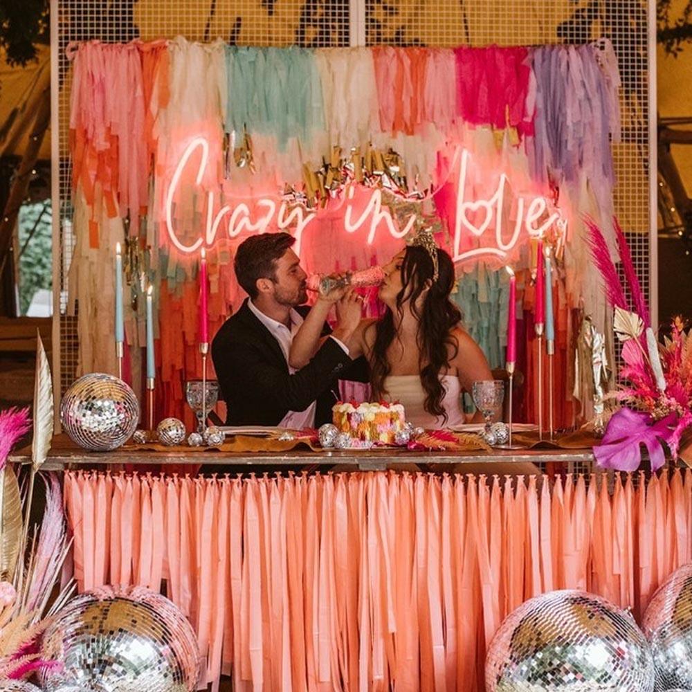Crazy In Love White Handwritten Led Neon Sign Wedding Party Decor | Shineneon