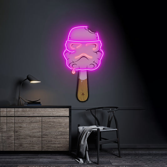 Cream Led Neon Acrylic Artwork For Sale