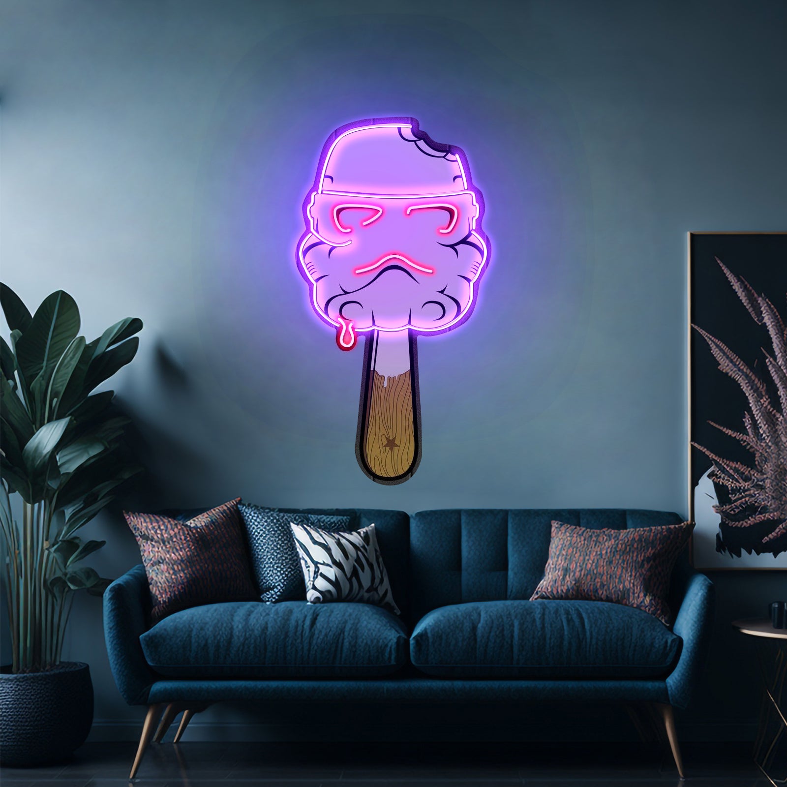Cream Led Neon Acrylic Artwork For Sale